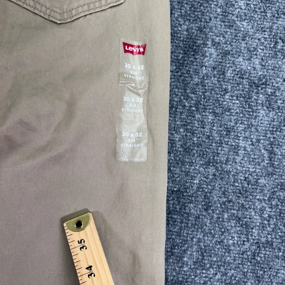 Levis Jeans Mens 30x32 (Fits 31x31.5) Khaki 514 Straight Regular Cotton